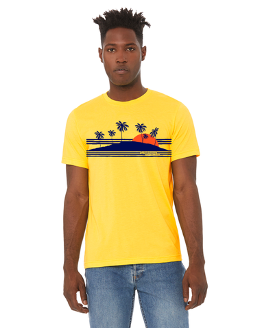 Men's Boating T-Shirt- Sunset & Palm