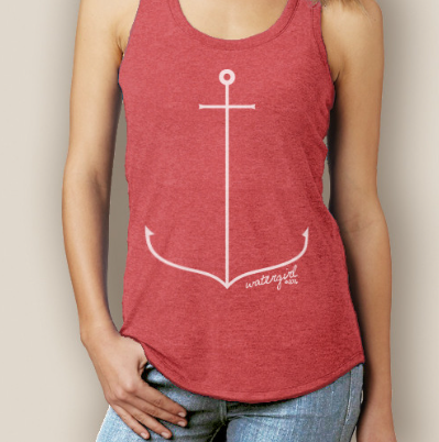 WaterGirl Simple Anchor Boating Racerback Tank