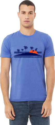 Men's Boating T-Shirt- Sunset & Palm