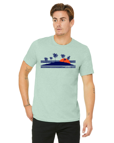 Men's Boating T-Shirt- Sunset & Palm