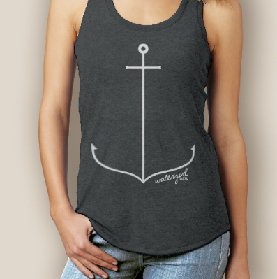 WaterGirl Simple Anchor Boating Racerback Tank