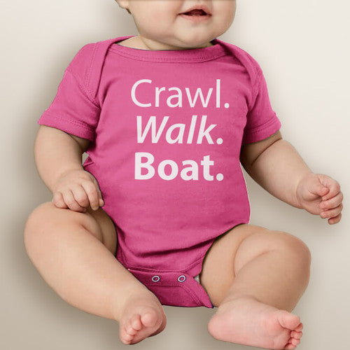 Crawl. Walk. Boat. - Baby Girl Bodysuit