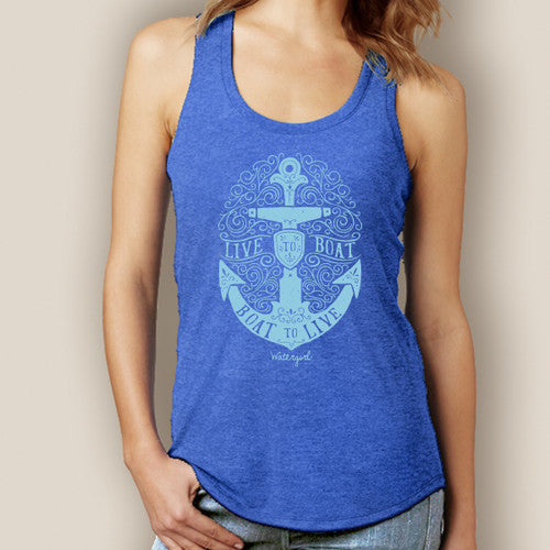 Live to Boat Anchor Tank-Signature Tri-Blend Racerback