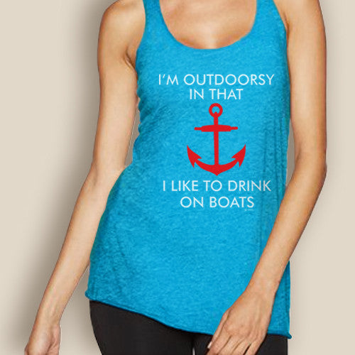 Boating Tank Top - WaterGirl Outdoorsy Lightweight Racerback