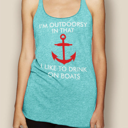 Boating Tank Top - WaterGirl Outdoorsy Lightweight Racerback