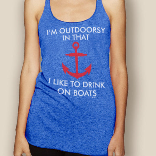 Boating Tank Top - WaterGirl Outdoorsy Lightweight Racerback