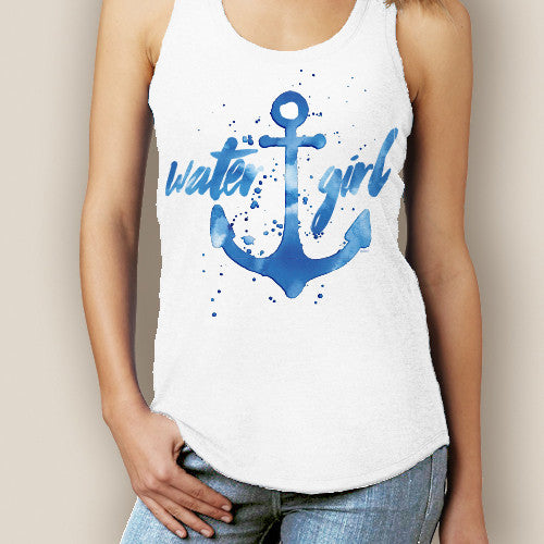 Boating Tank Top - WaterGirl Watercolor Signature Tri-Blend Racerback