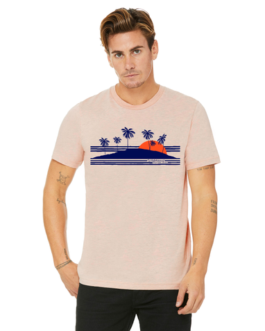 Men's Boating T-Shirt- Sunset & Palm