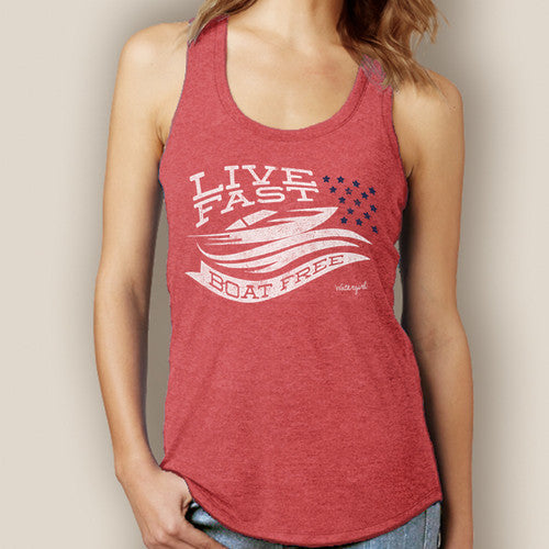 Live Fast Boat Free Tank-Signature Tri-Blend Racerback