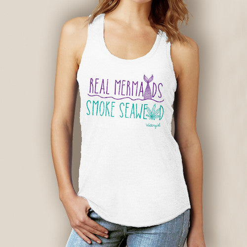 Real Mermaids Smoke Seaweed Tank - Signature Tri-Blend Racerback